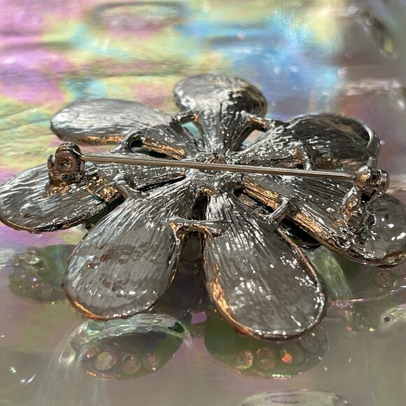 Pretty Mod Large Blue Crystal Peacock Fashion Brooch - Picture 16 of 16